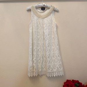 Beautiful pearl embellished white lace dress
